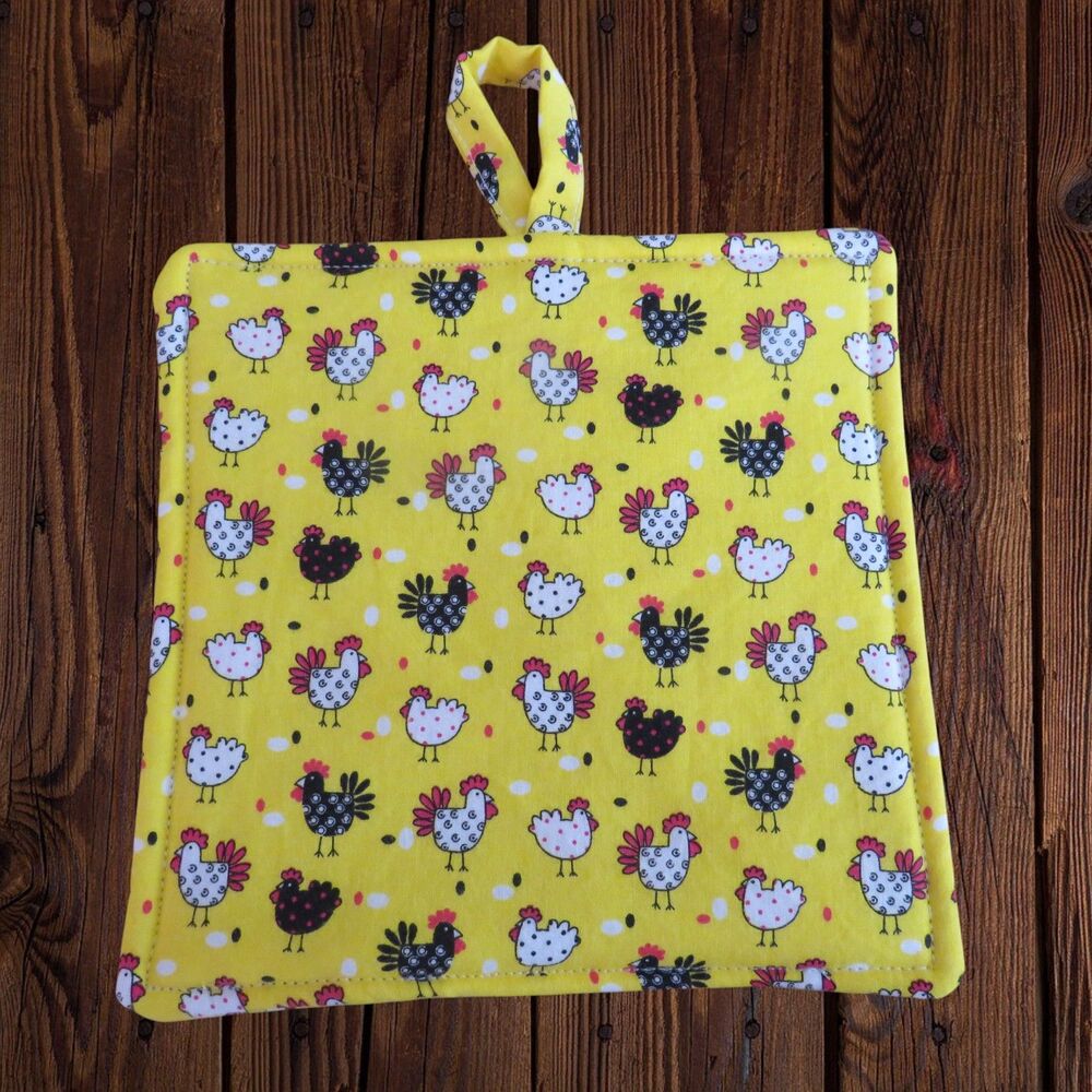 Handmade Potholder, Little Chickens
